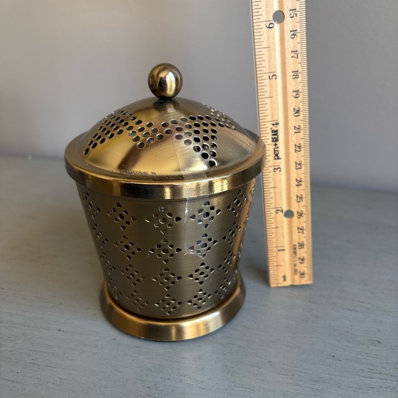 Opalhouse Jungalow Canister Brass Perforated Holder Container Decor 5 Inch NEW - Picture 8 of 9